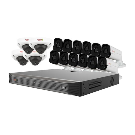 Revo America Ultra HD Audio Capable 16 Channel 4TB NVR Surveillance System with 16 4 Megapixel Cameras RU162D4GB12GA-4T